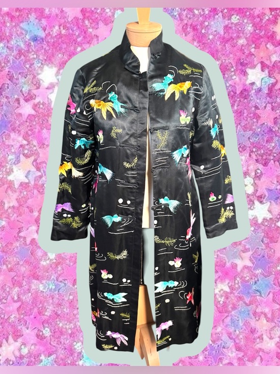 Vintage Jackets & Blazers - Vintage koi fish Chinese embroidered jacket M more info soon